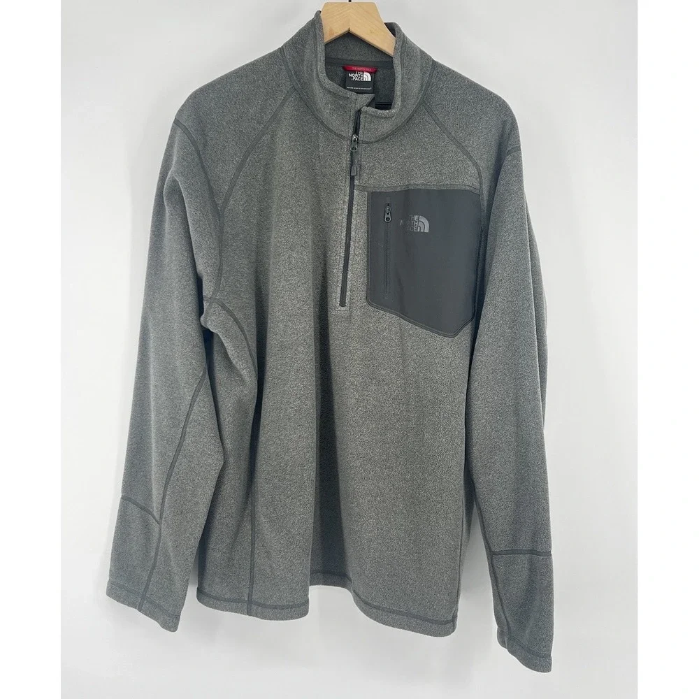 The North Face Mens XL‎ Polartec Classic Fleece 1/4 Zip Pullover Gray Jacket.